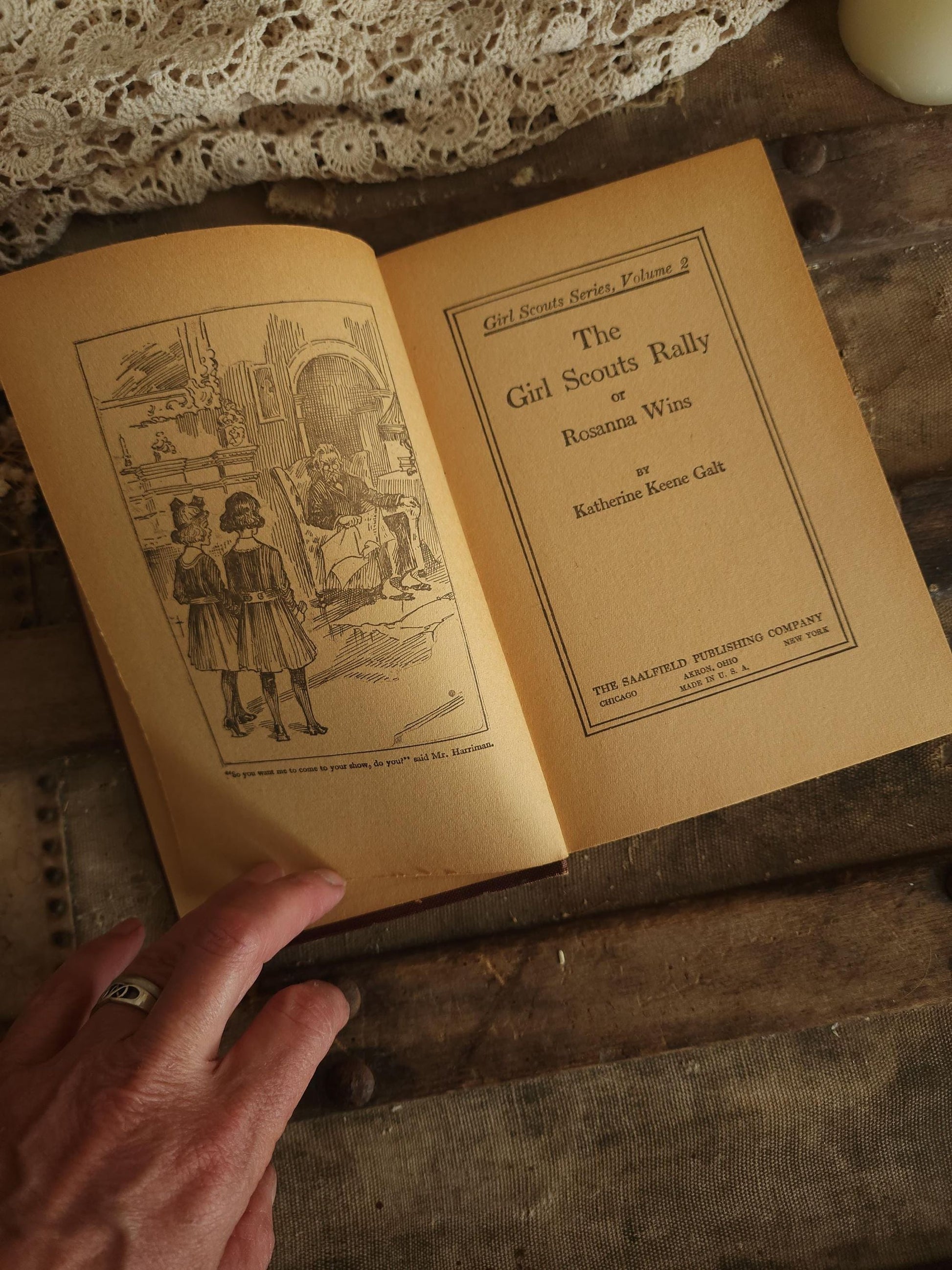 Vintage 1920s Book, "The Girl Scouts Rally; or Rosanna Wins" First Edition by Katherine Keene Galt