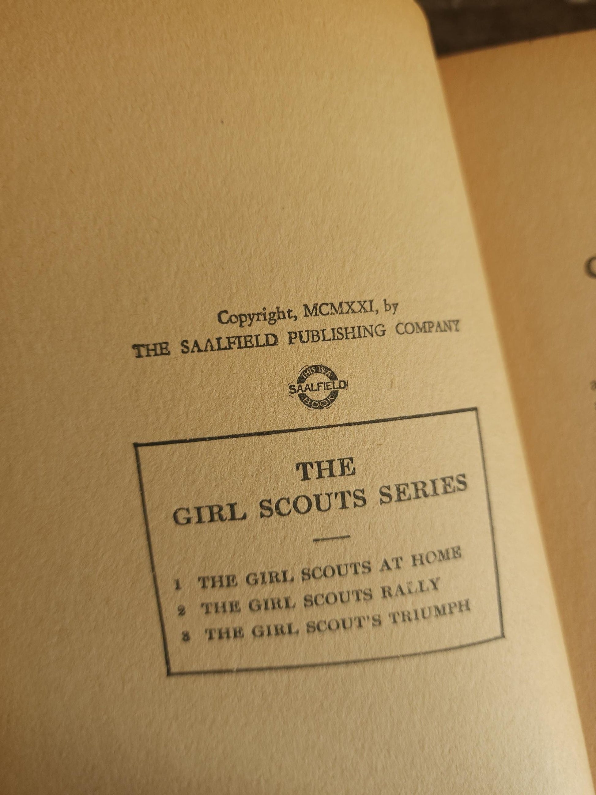 Vintage 1920s Book, "The Girl Scouts Rally; or Rosanna Wins" First Edition by Katherine Keene Galt