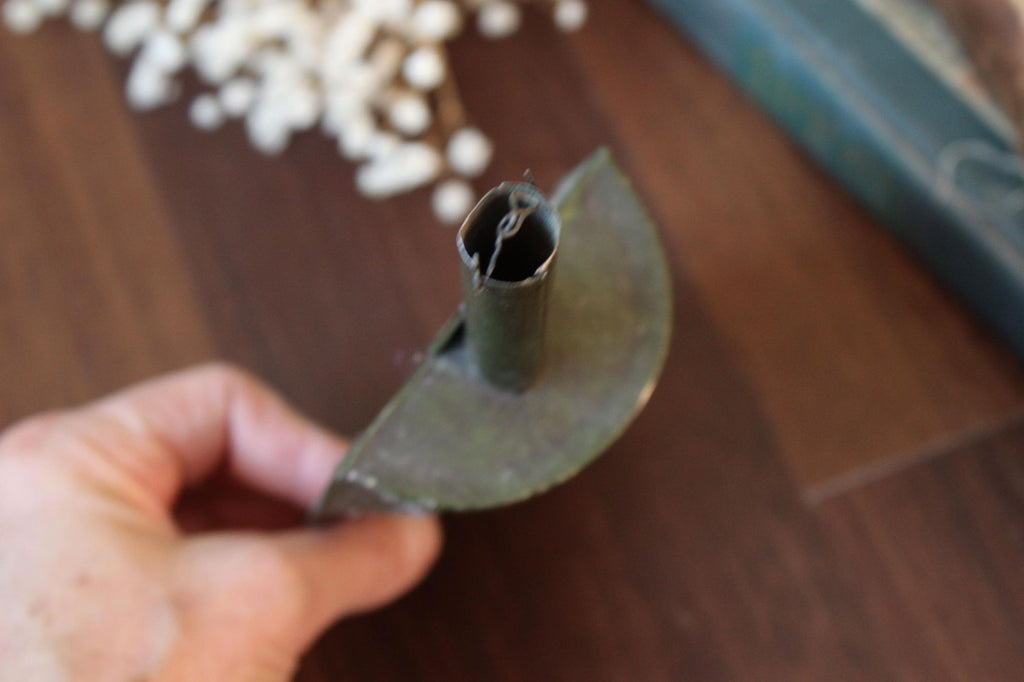 Vintage Painted Metal Folk Art Scoop