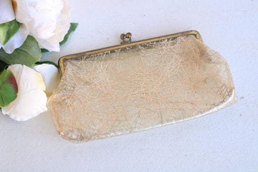 Vintage 1960's Clear Plastic and Gold Bag