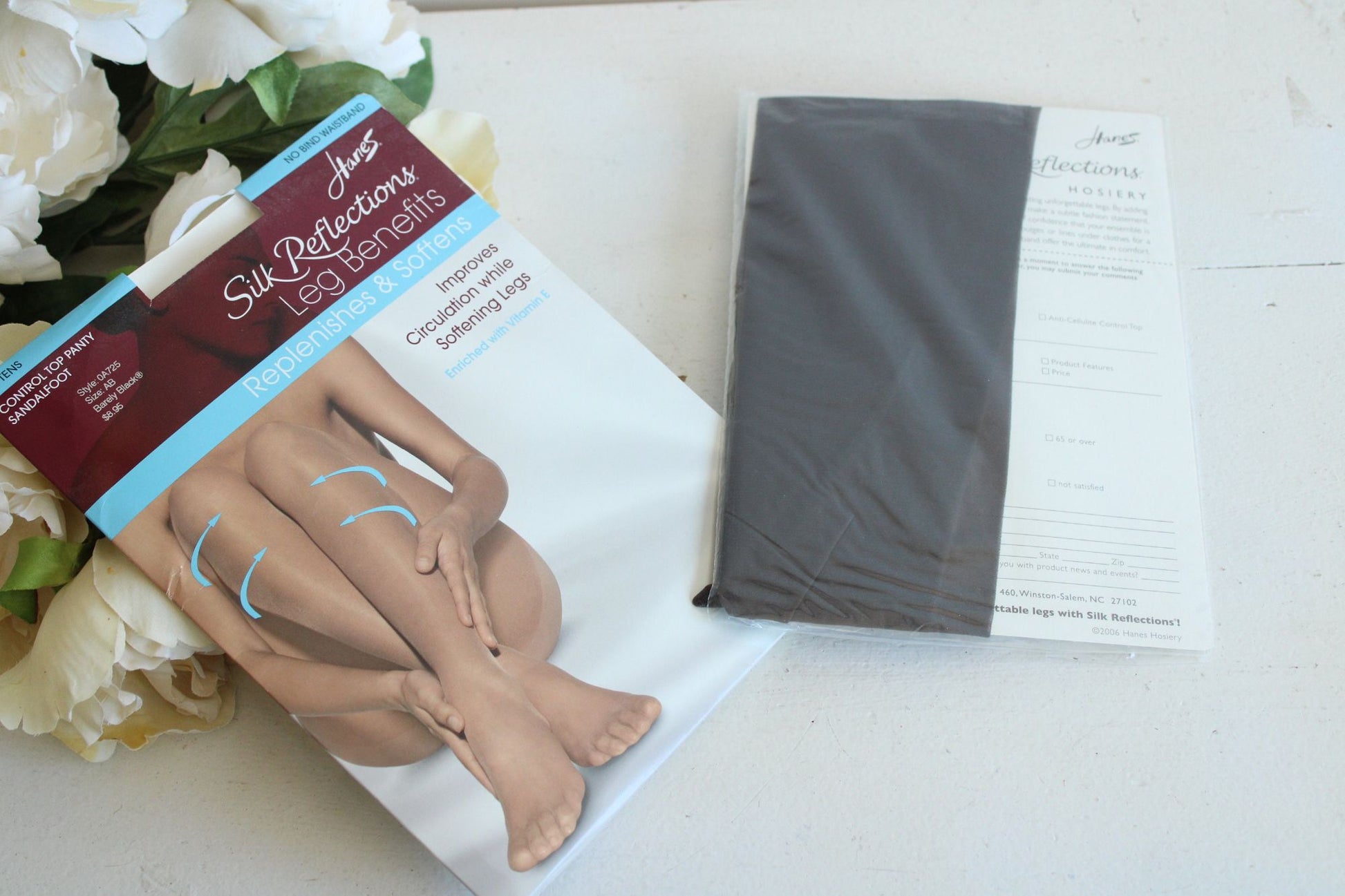 Vintage 1990s 2000s Pantyhose, New Hanes Barely Black, Size A-B