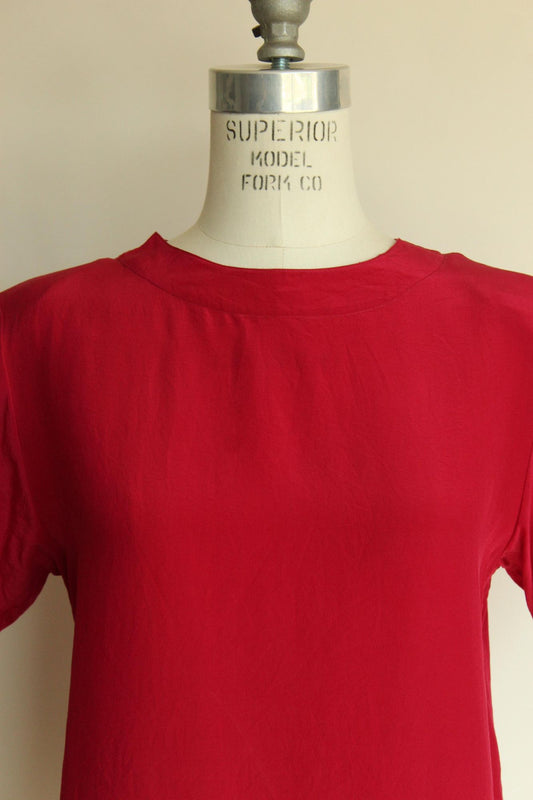 Vintage 1980s Anna & Frank Red Silk Blouse