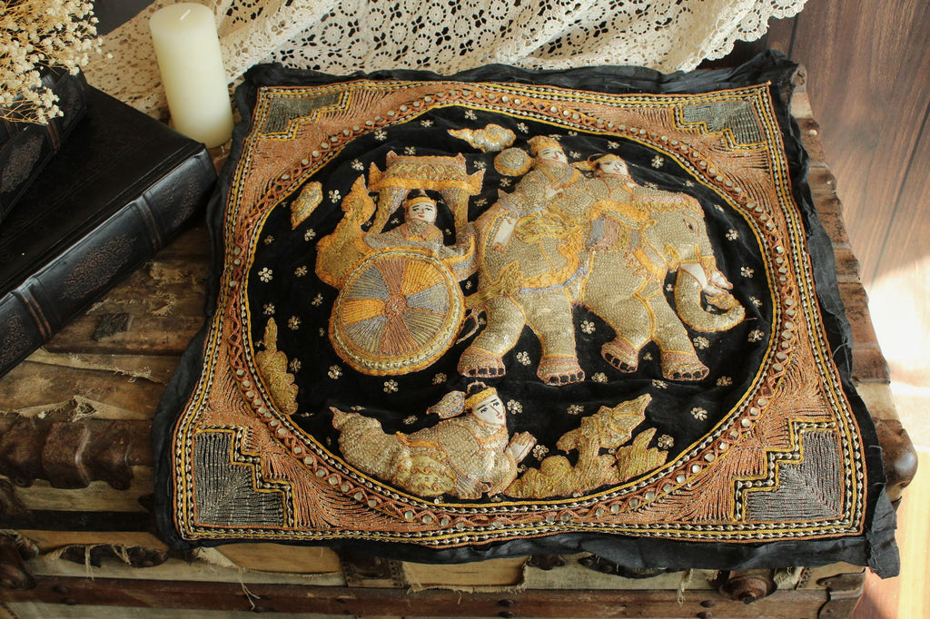 Vintage 1940s Kalaga Wall Hanging