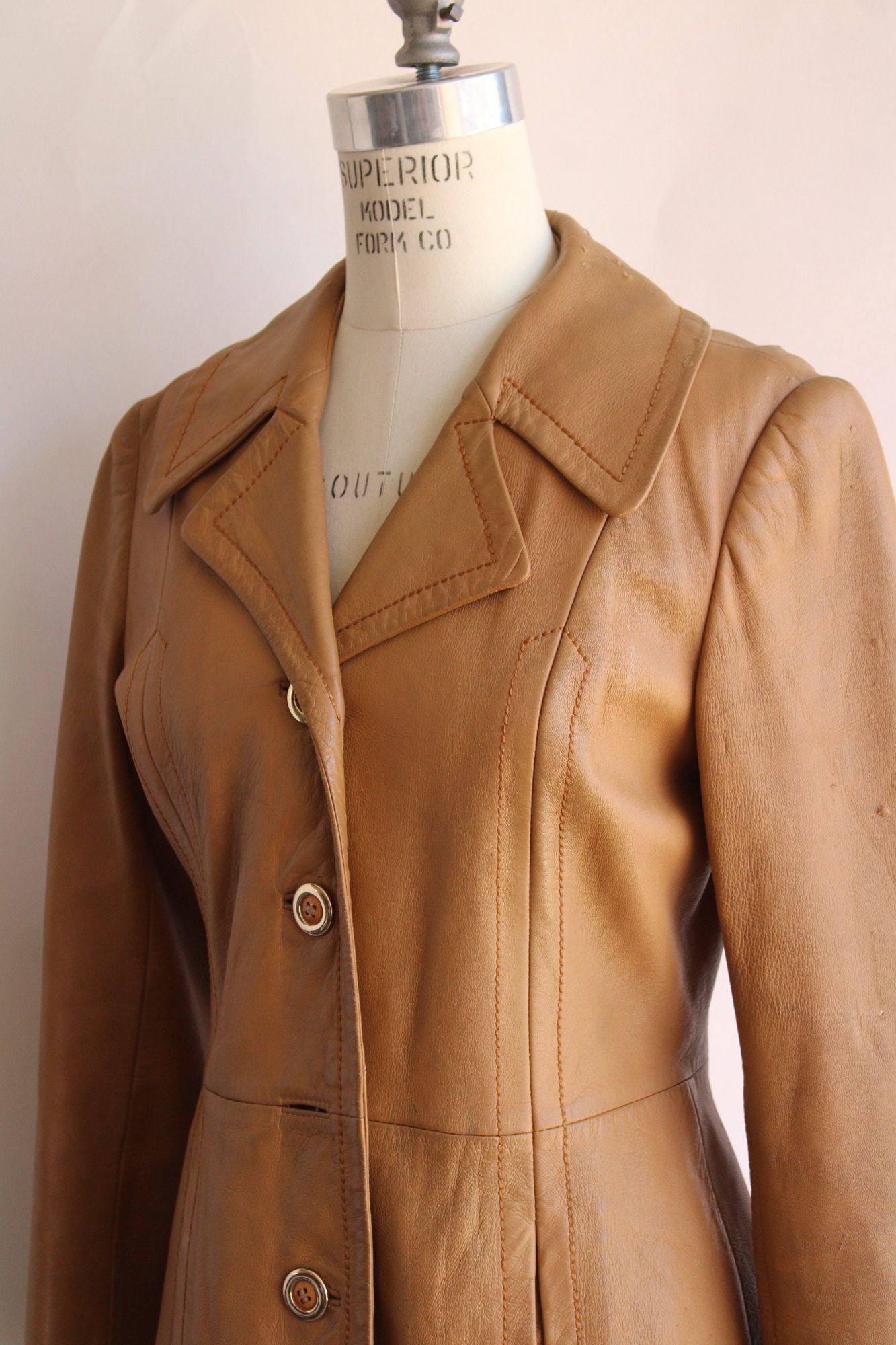 Vintage 1970s Danaya Tan Leather Jacket