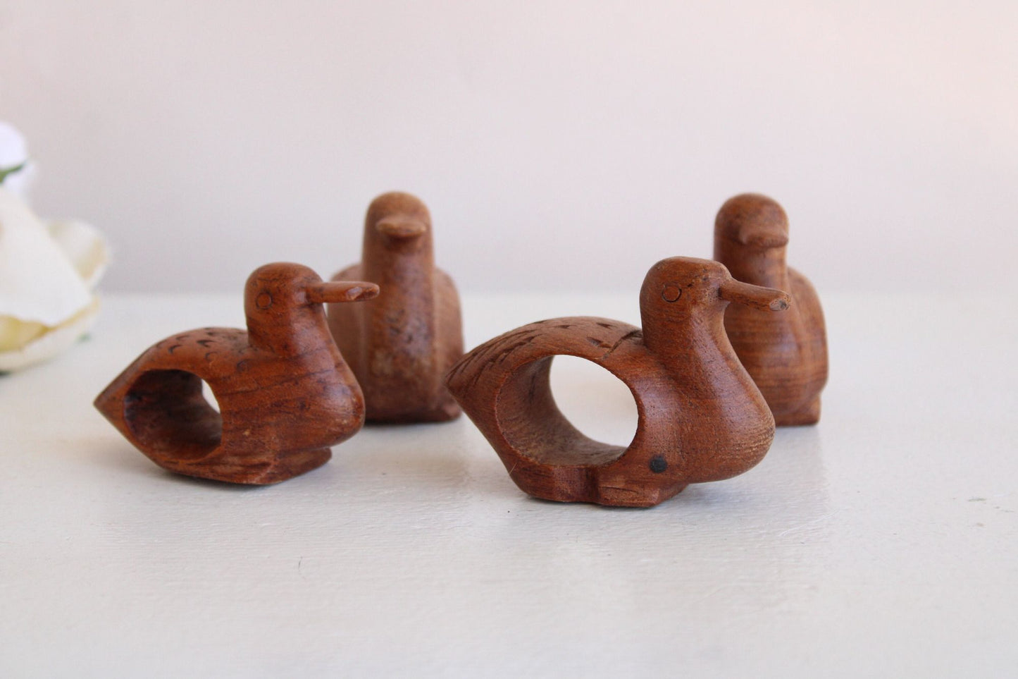 Vintage Wooden Duck Napkin Rings