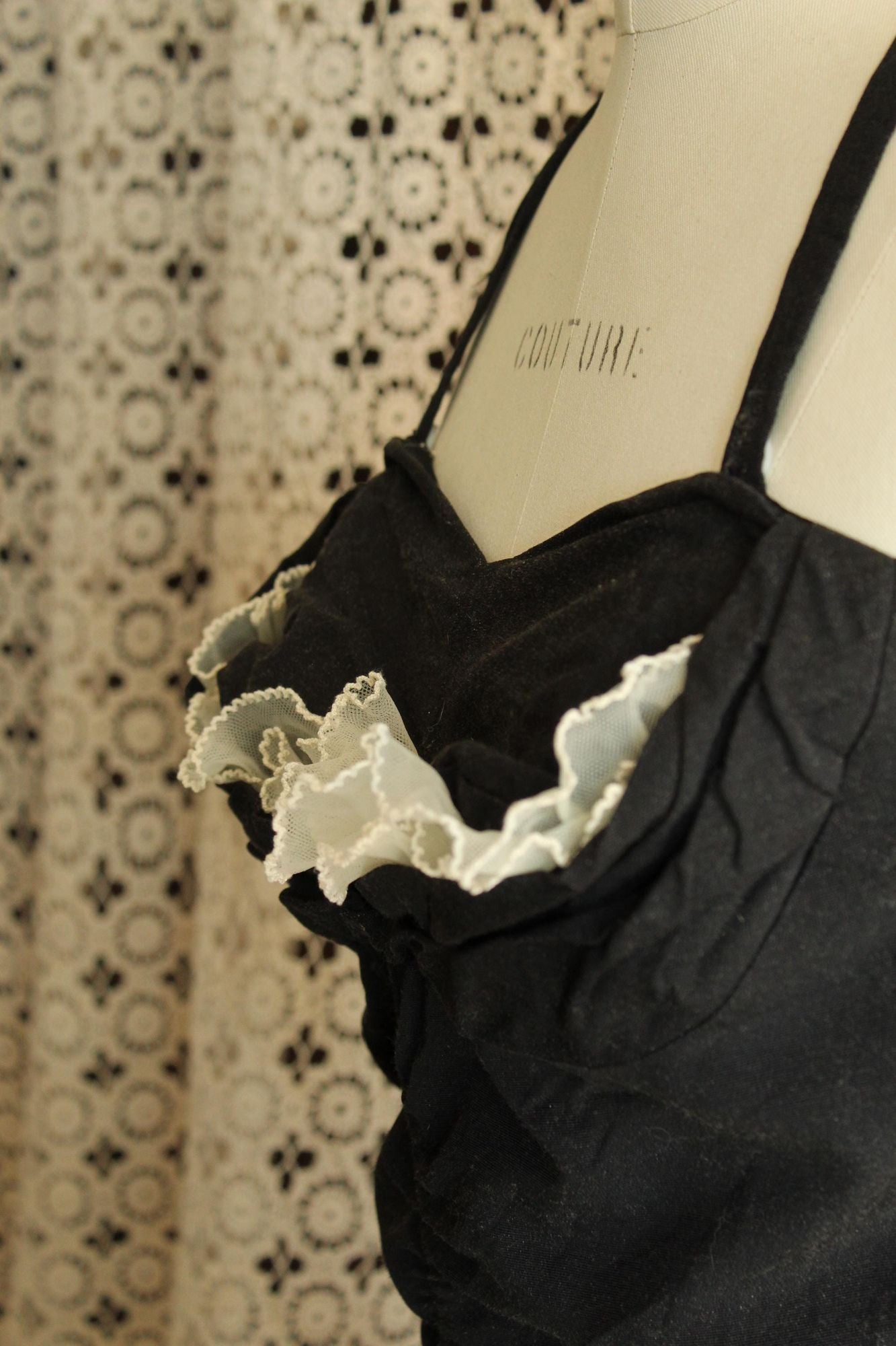 Vintage 1950s  Black and White Bathing Suit by Sea Fashions Size 34