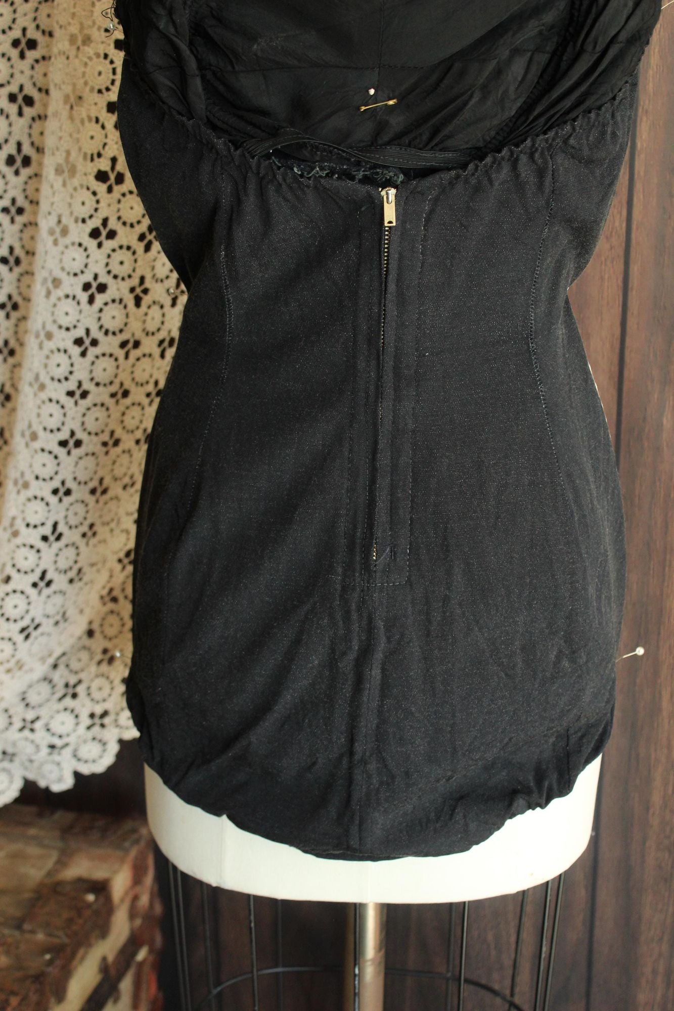 Vintage 1950s  Black and White Bathing Suit by Sea Fashions Size 34