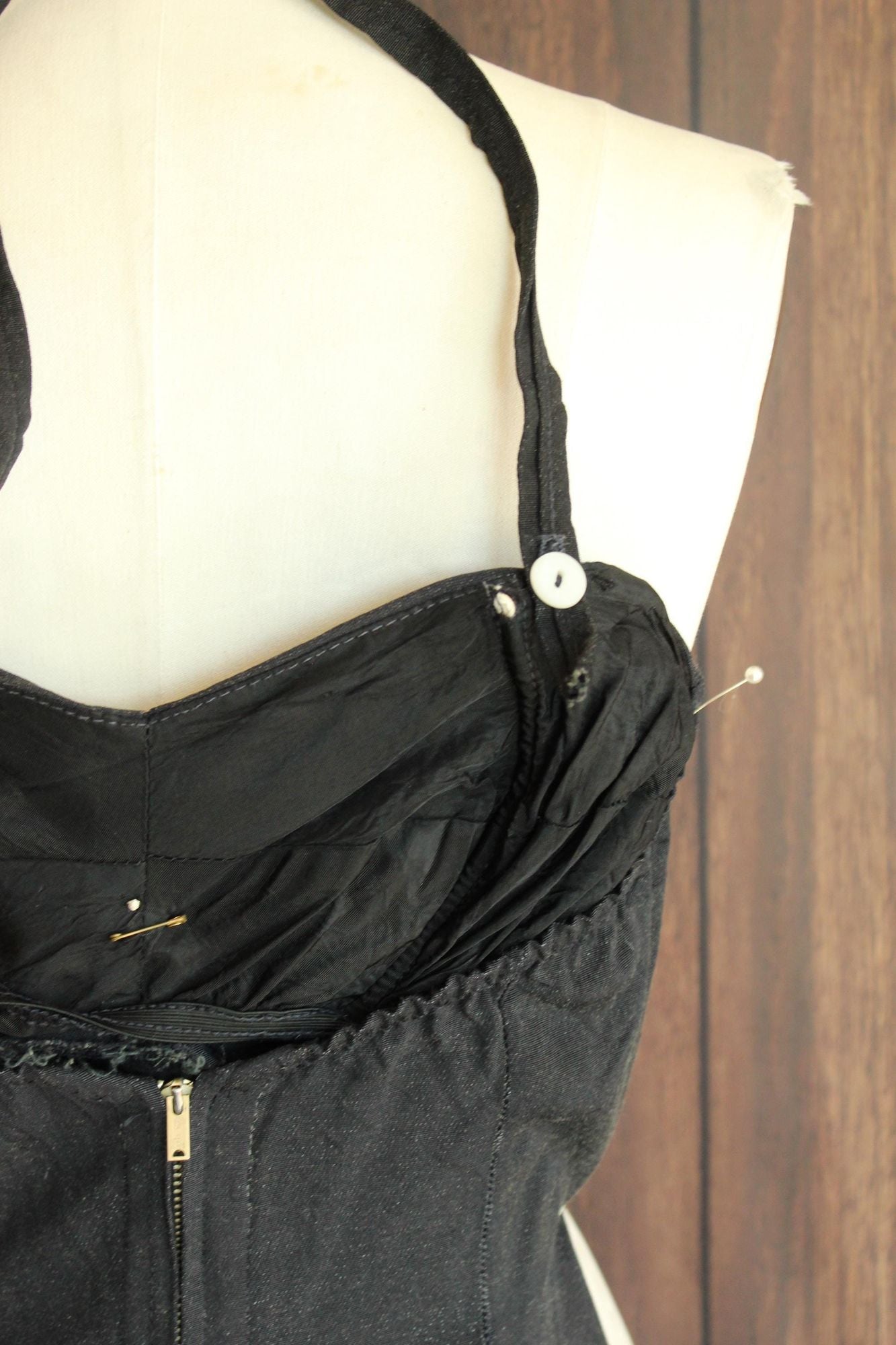 Vintage 1950s  Black and White Bathing Suit by Sea Fashions Size 34