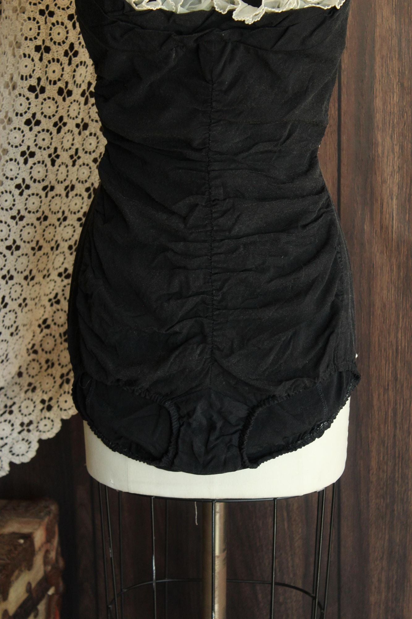 Vintage 1950s  Black and White Bathing Suit by Sea Fashions Size 34