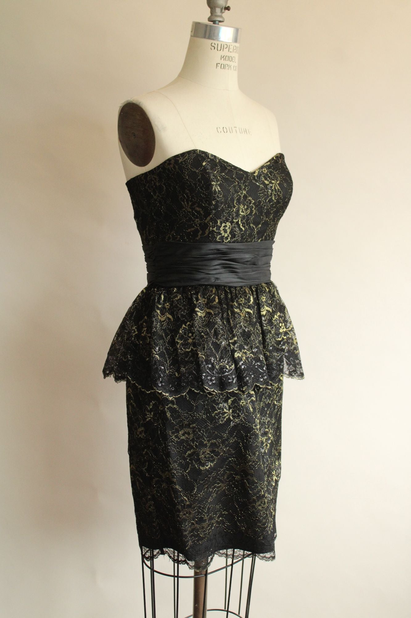 Betsey Johnson Dress, New, Size 6 Black and Gold Lace – Toadstool  