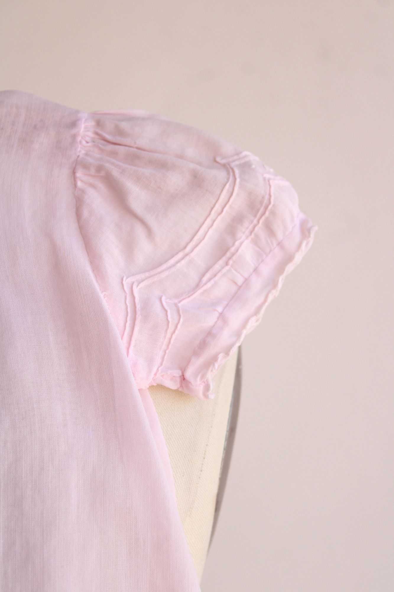 Vintage Handmade Pink Cotton Baby Dress