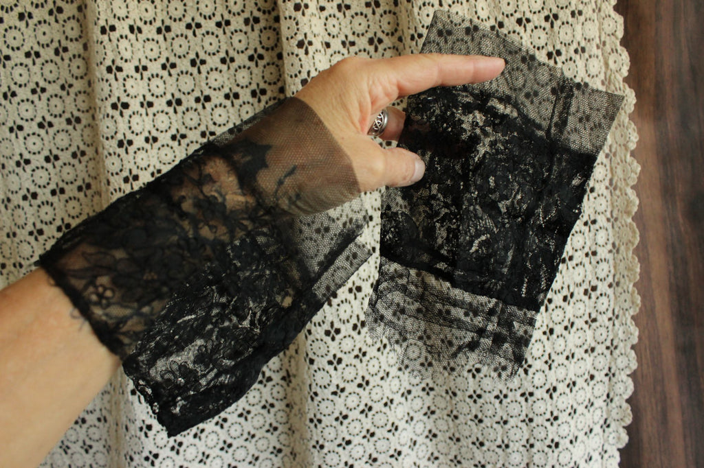 Antique Early 1900s Cuffs in Black Lace