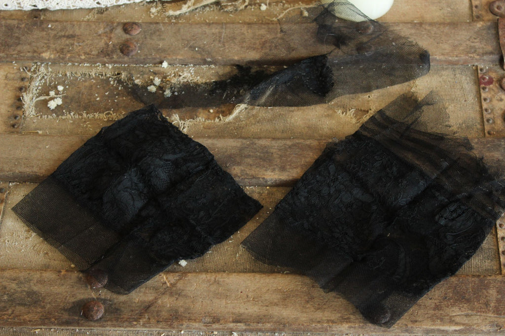 Antique Early 1900s Cuffs in Black Lace