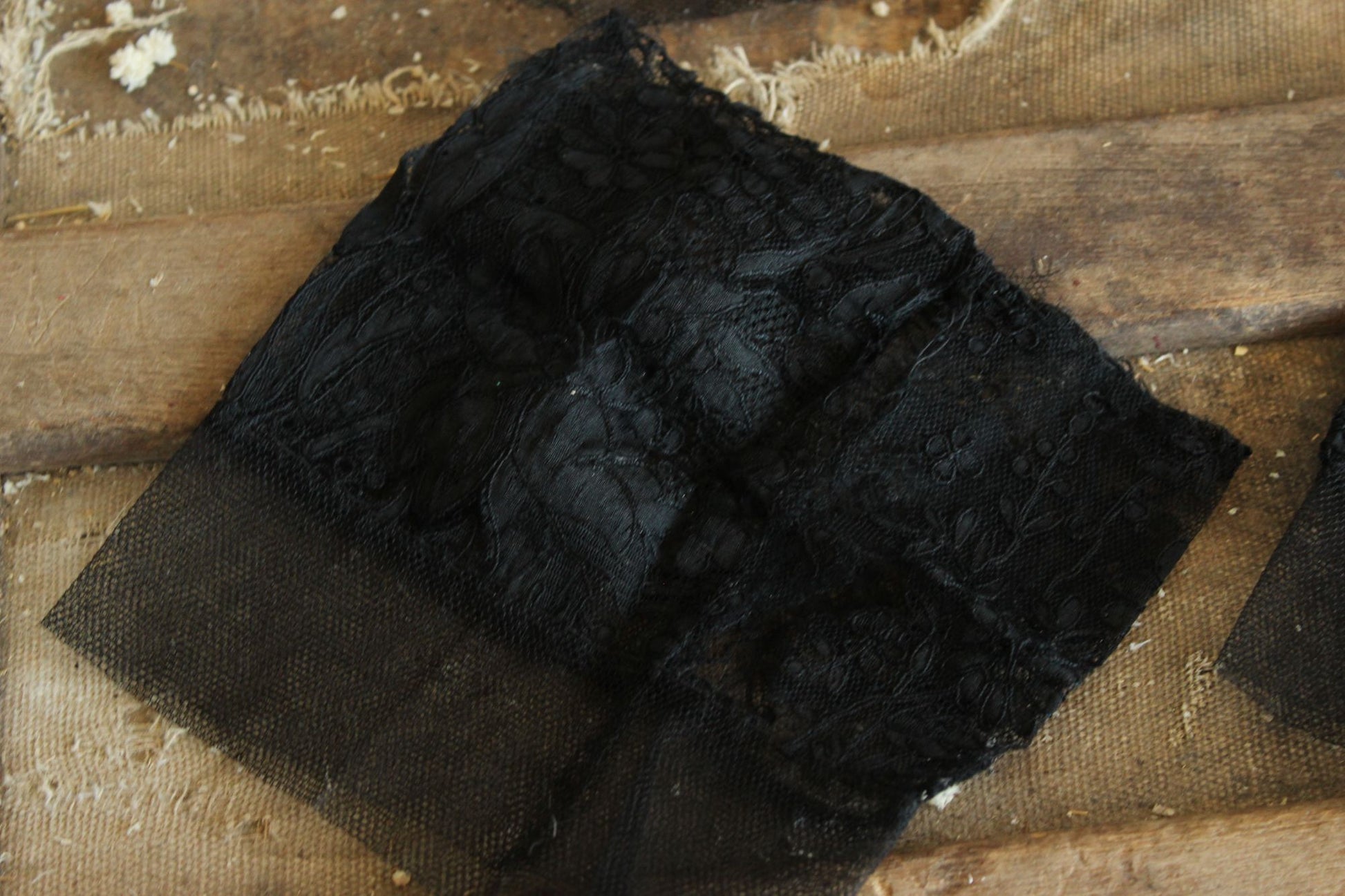 Antique Early 1900s Cuffs in Black Lace