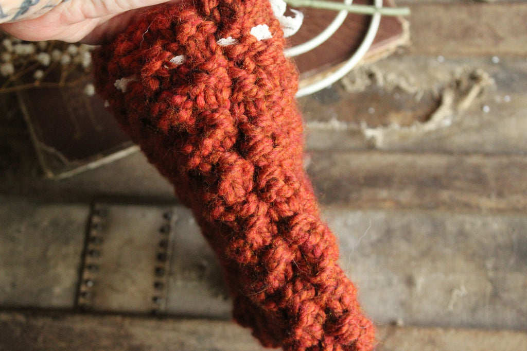 "Cinnamon" Hand Knit Book Pouch or Cover