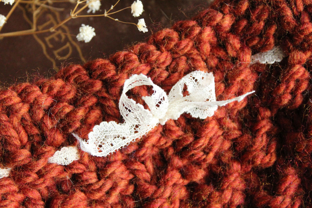 "Cinnamon" Hand Knit Book Pouch or Cover