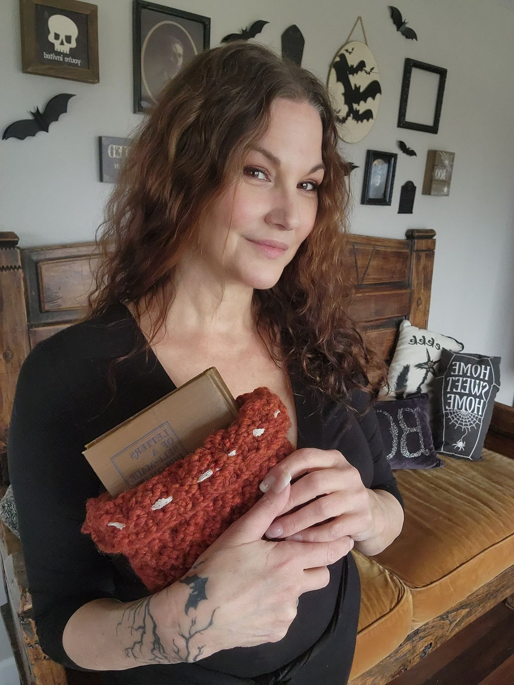 "Cinnamon" Hand Knit Book Pouch or Cover