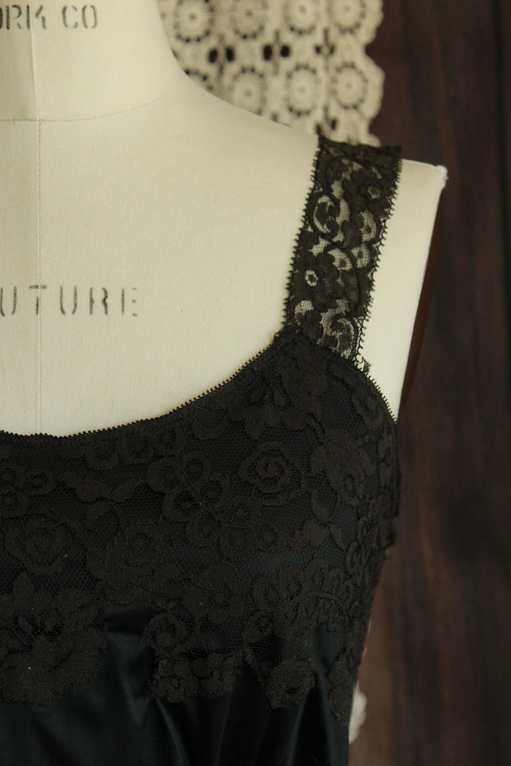 Vintage 1950s Full Slip with Lace Trim by Back Magic