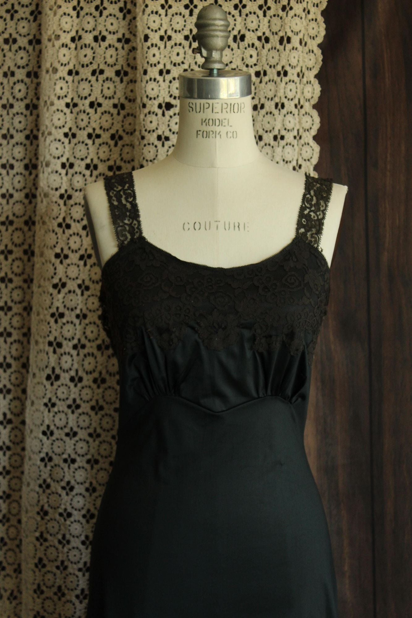 Vintage 1950s Full Slip with Lace Trim by Back Magic