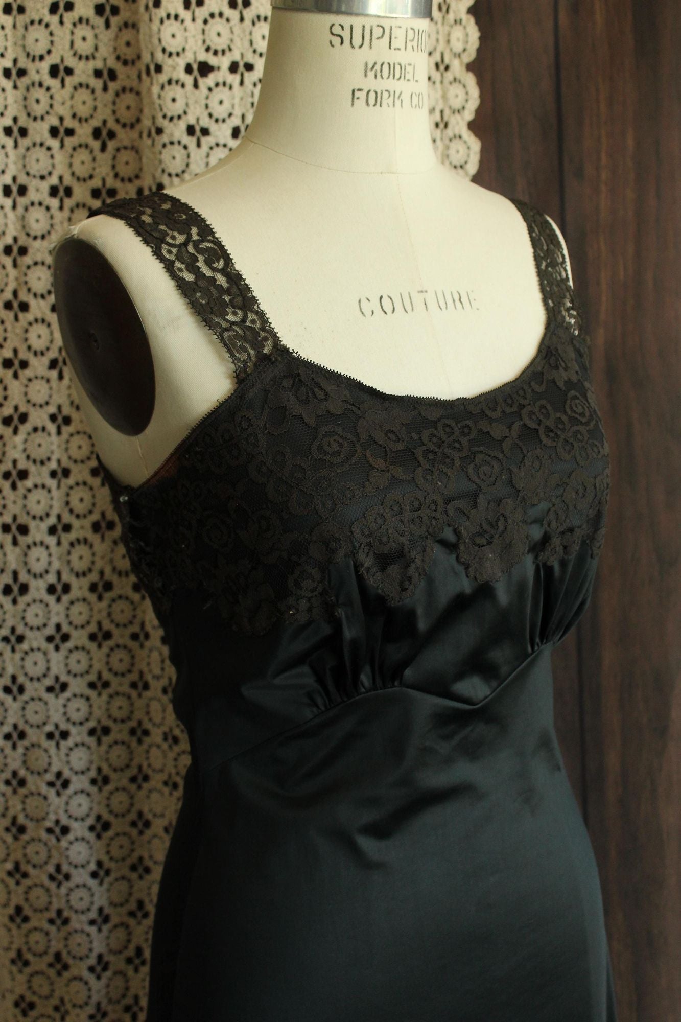 Vintage 1950s Full Slip with Lace Trim by Back Magic