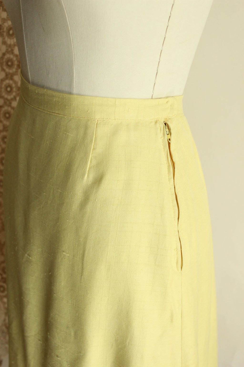 Vintage 1960s Vogue Paris Original Yellow Linen Three Piece Suit
