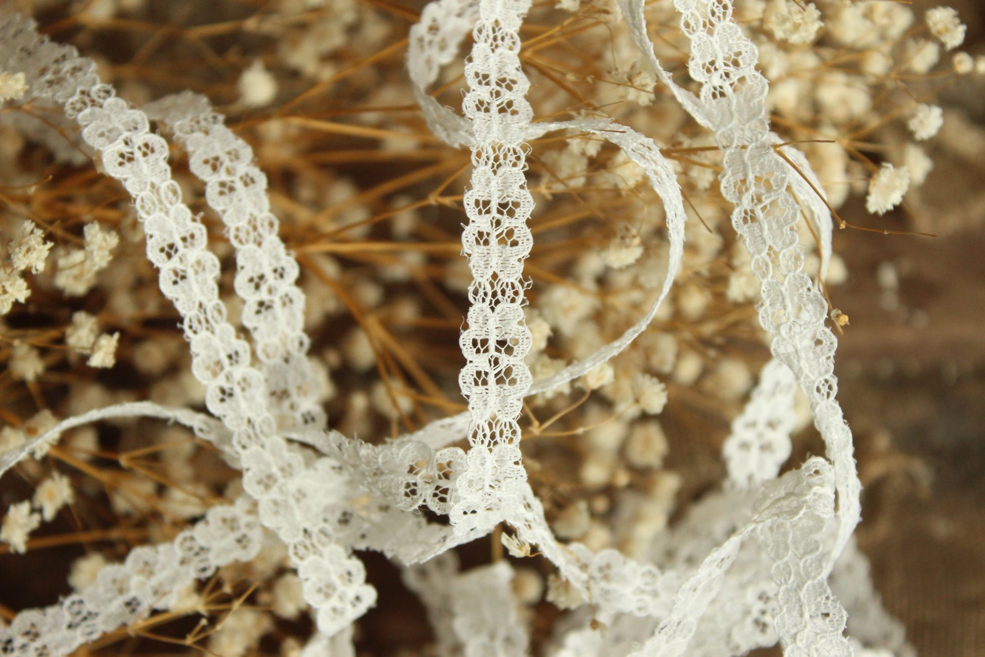 Vintage White Lace Trim, 7/16" wide 2 yards