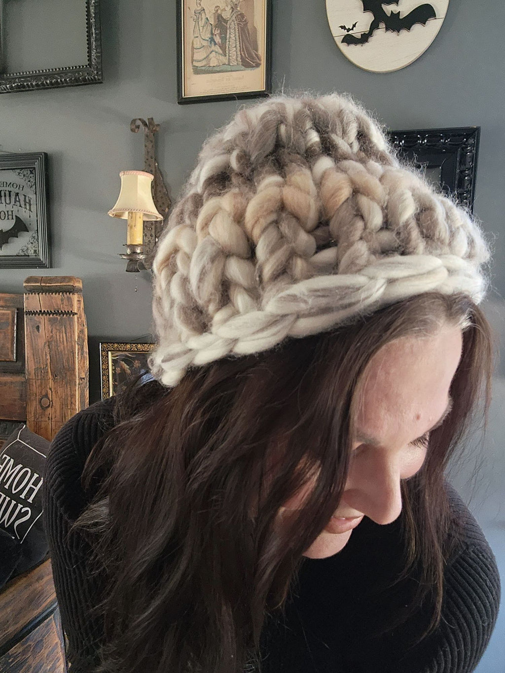 "Smoke and Ash"  Hand Knit Beanie Hat