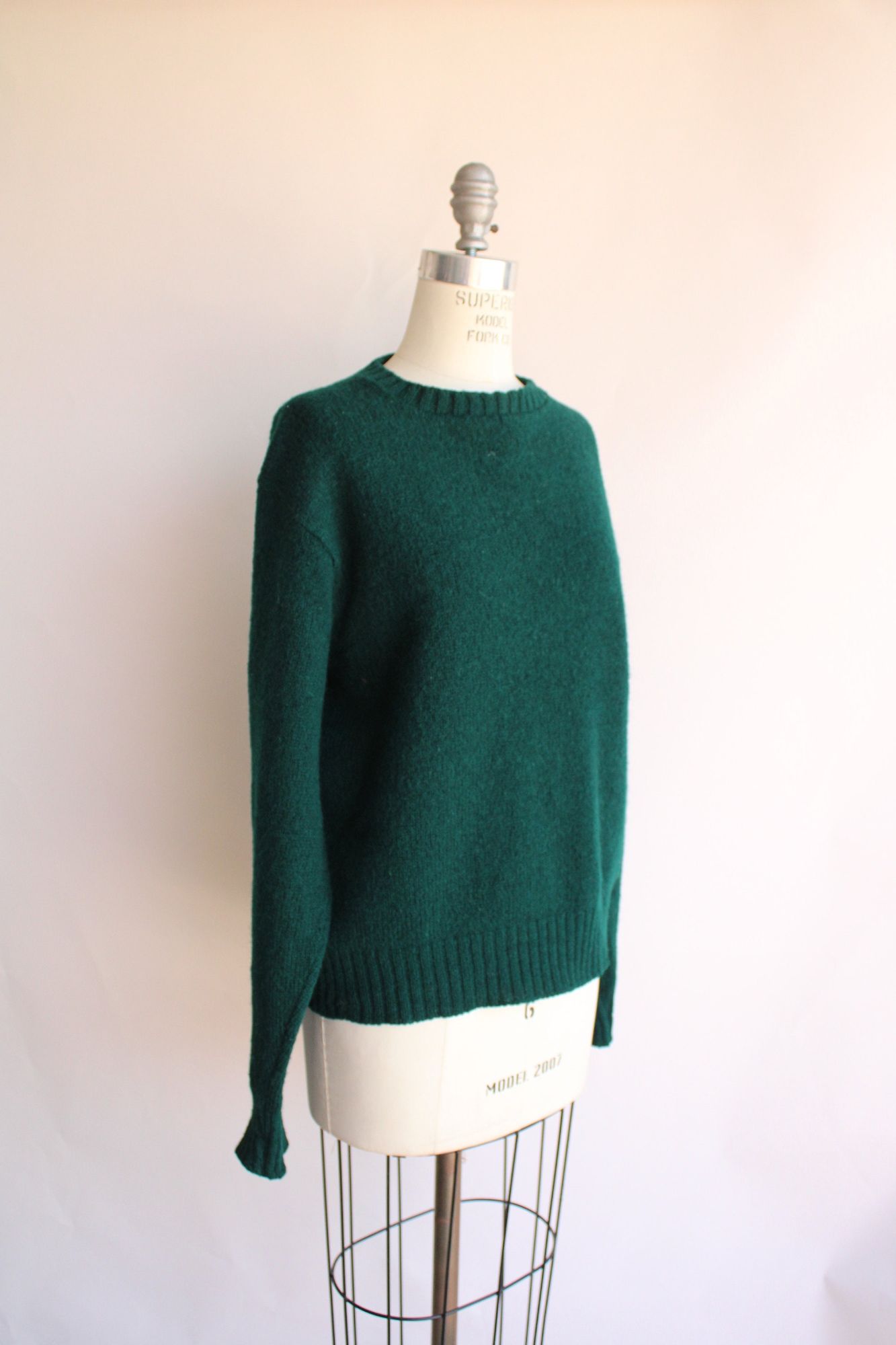 Vintage 1970s Mens Lord Jeff The Moors Green Shetland Wool Sweater, Unisex