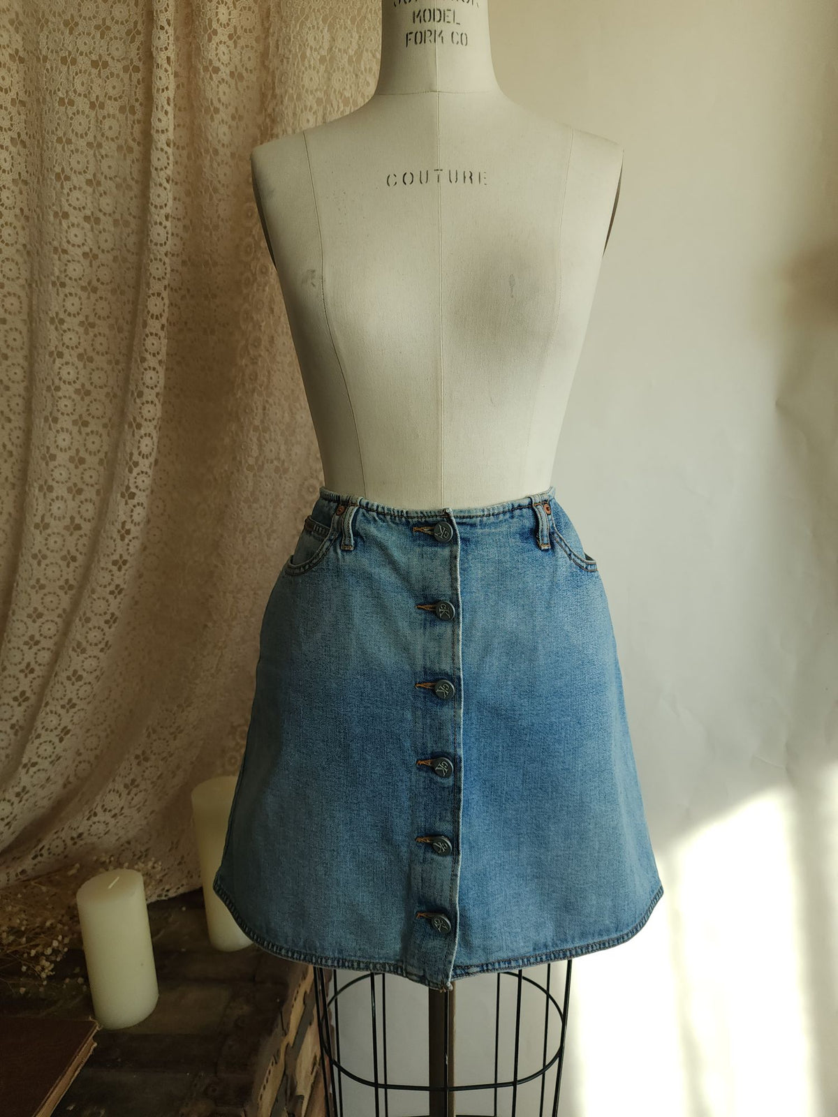 Vintage 2000s Calvin Klein Denim Mini Skirt