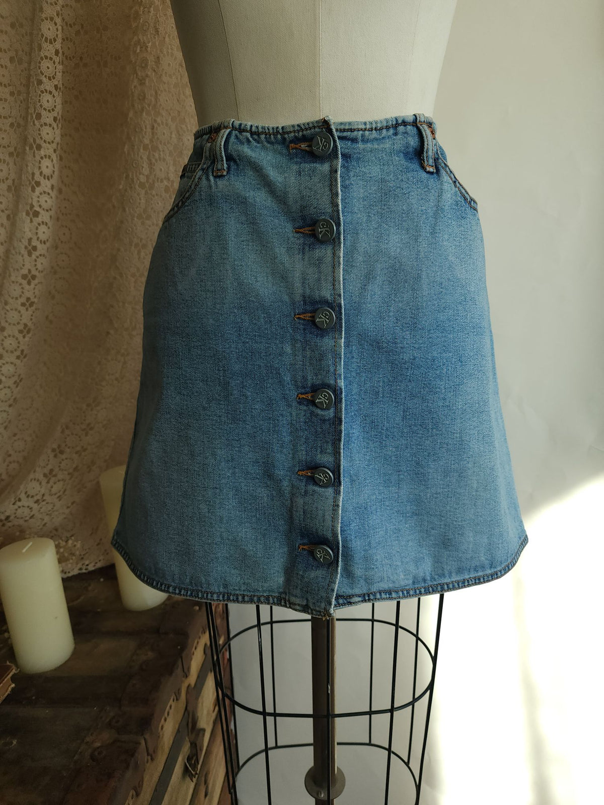Vintage 2000s Calvin Klein Denim Mini Skirt