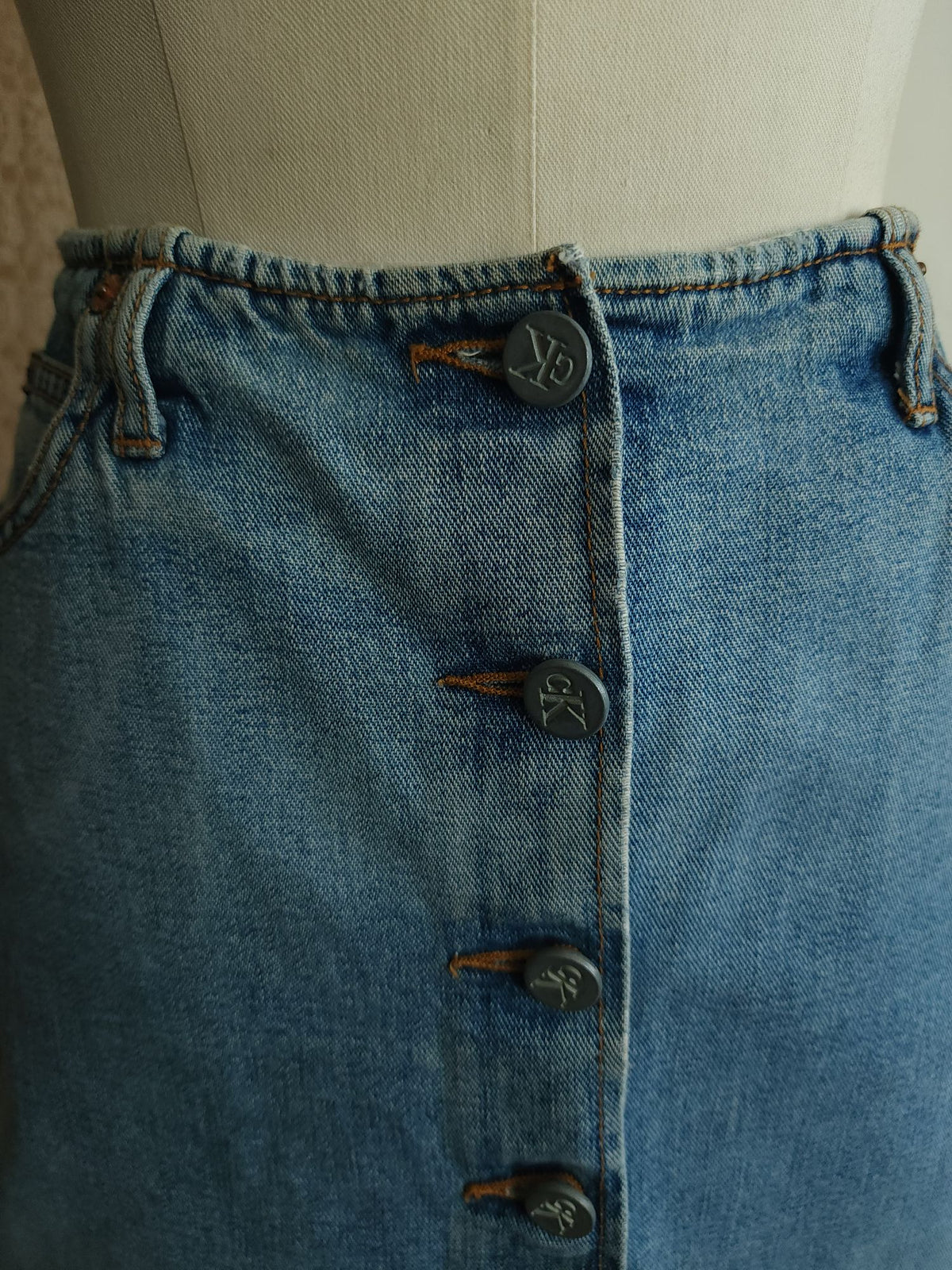 Vintage 2000s Calvin Klein Denim Mini Skirt