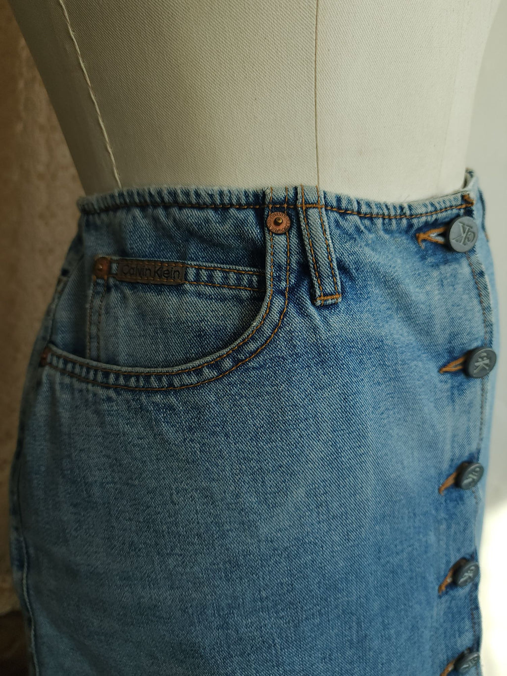 Vintage 2000s Calvin Klein Denim Mini Skirt