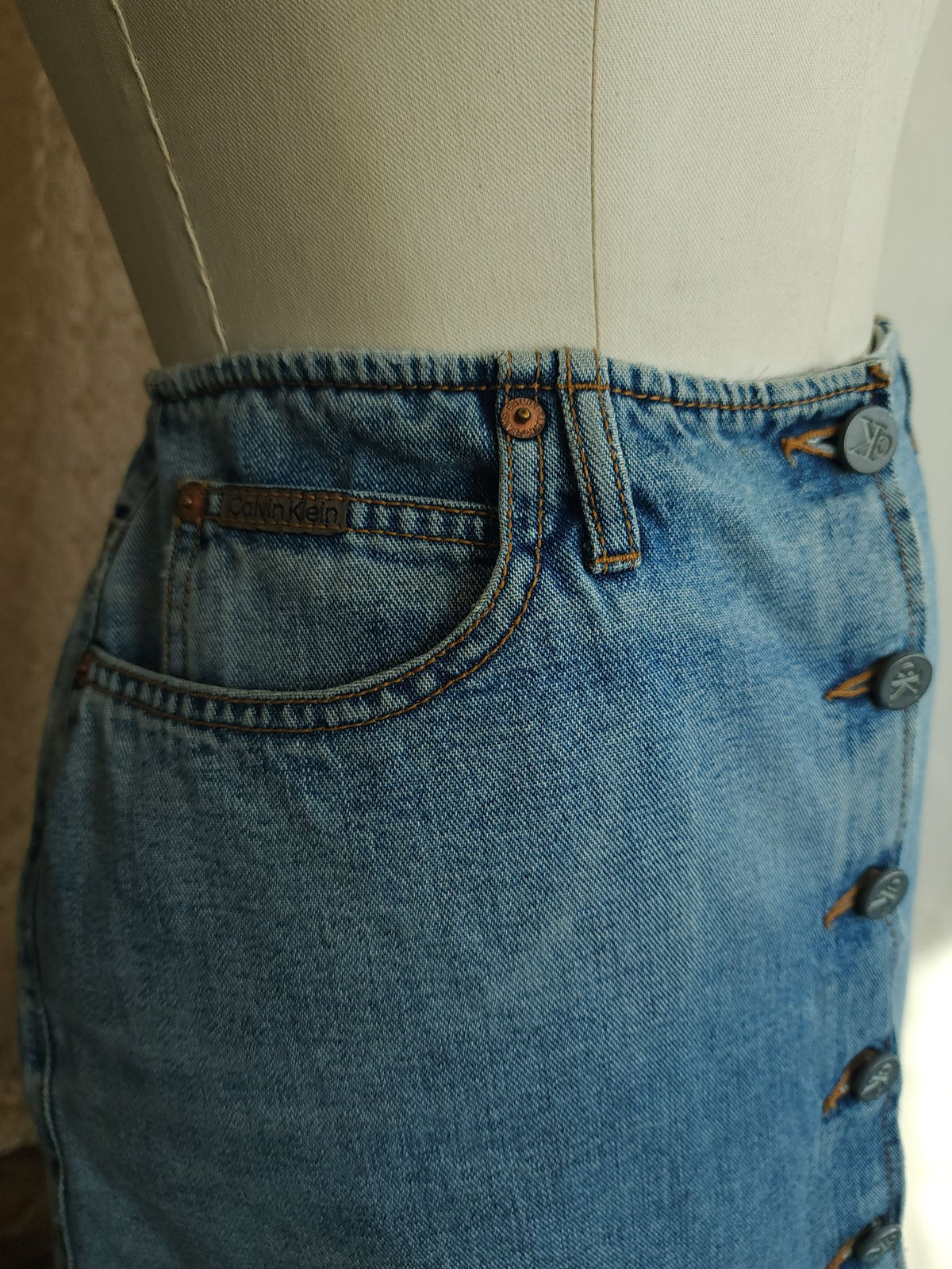 Vintage 2000s Calvin Klein Denim Mini Skirt