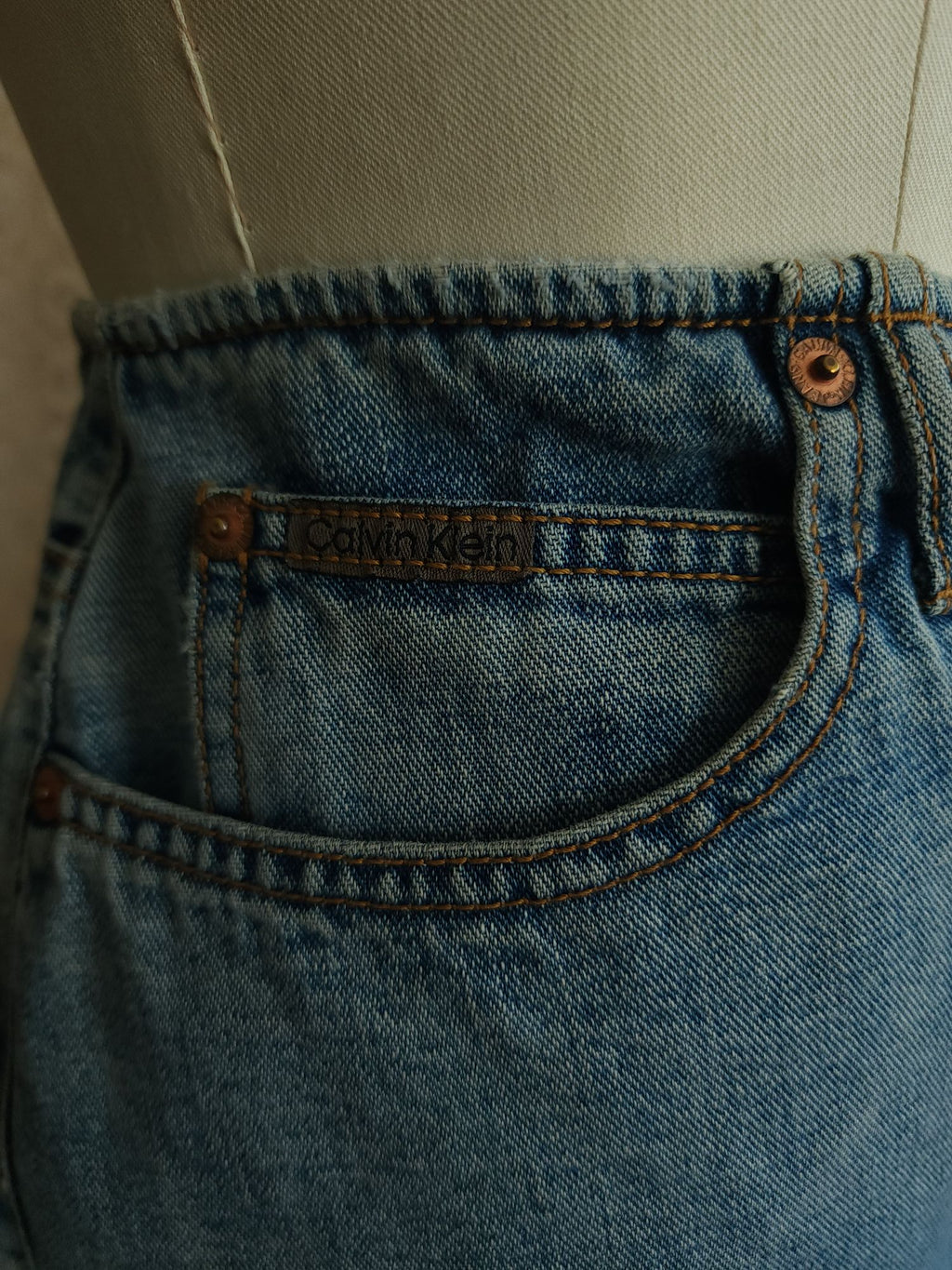 Vintage 2000s Calvin Klein Denim Mini Skirt