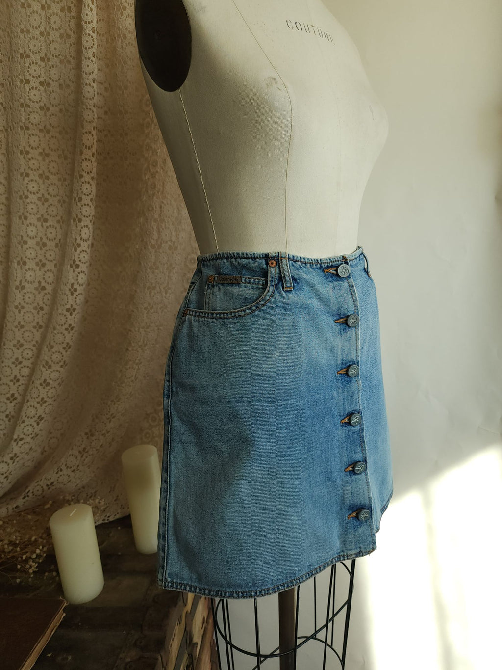 Vintage 2000s Calvin Klein Denim Mini Skirt