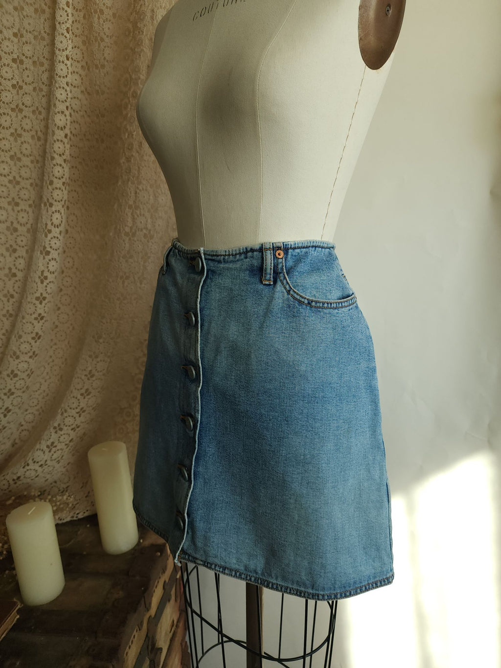 Vintage 2000s Calvin Klein Denim Mini Skirt
