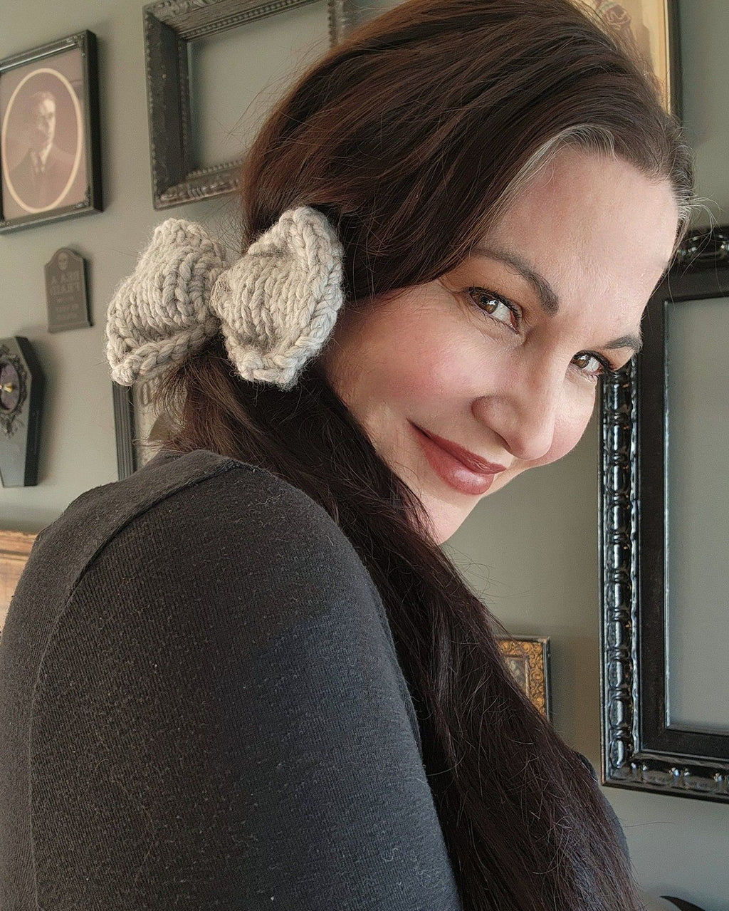 The "Ice Queen" Hand Knit Hair Bow