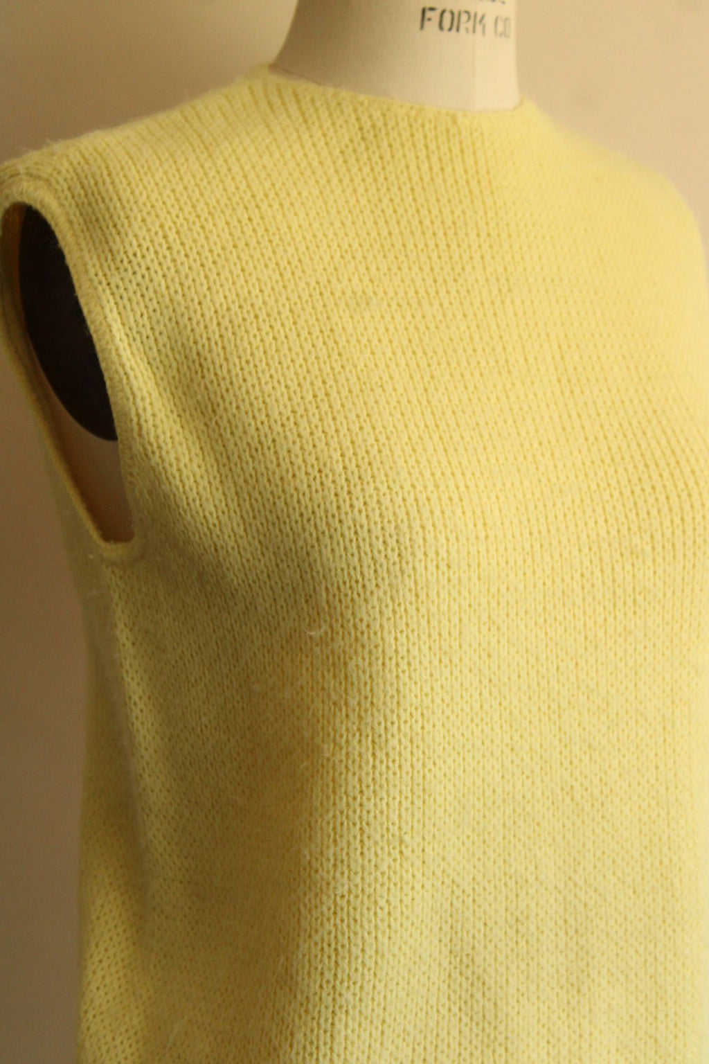 Vintage 1960s Classic Creations Yellow Knit Sweater Vest