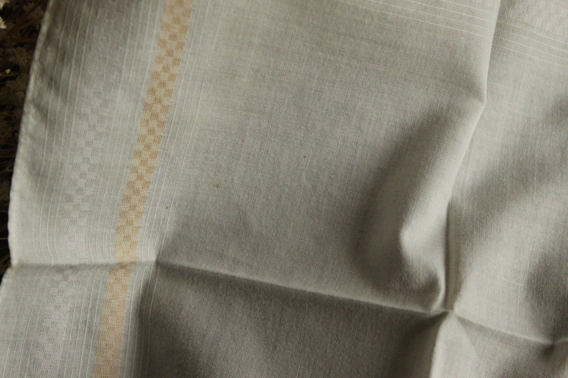 Vintage White Hanky With Pastel Stripes