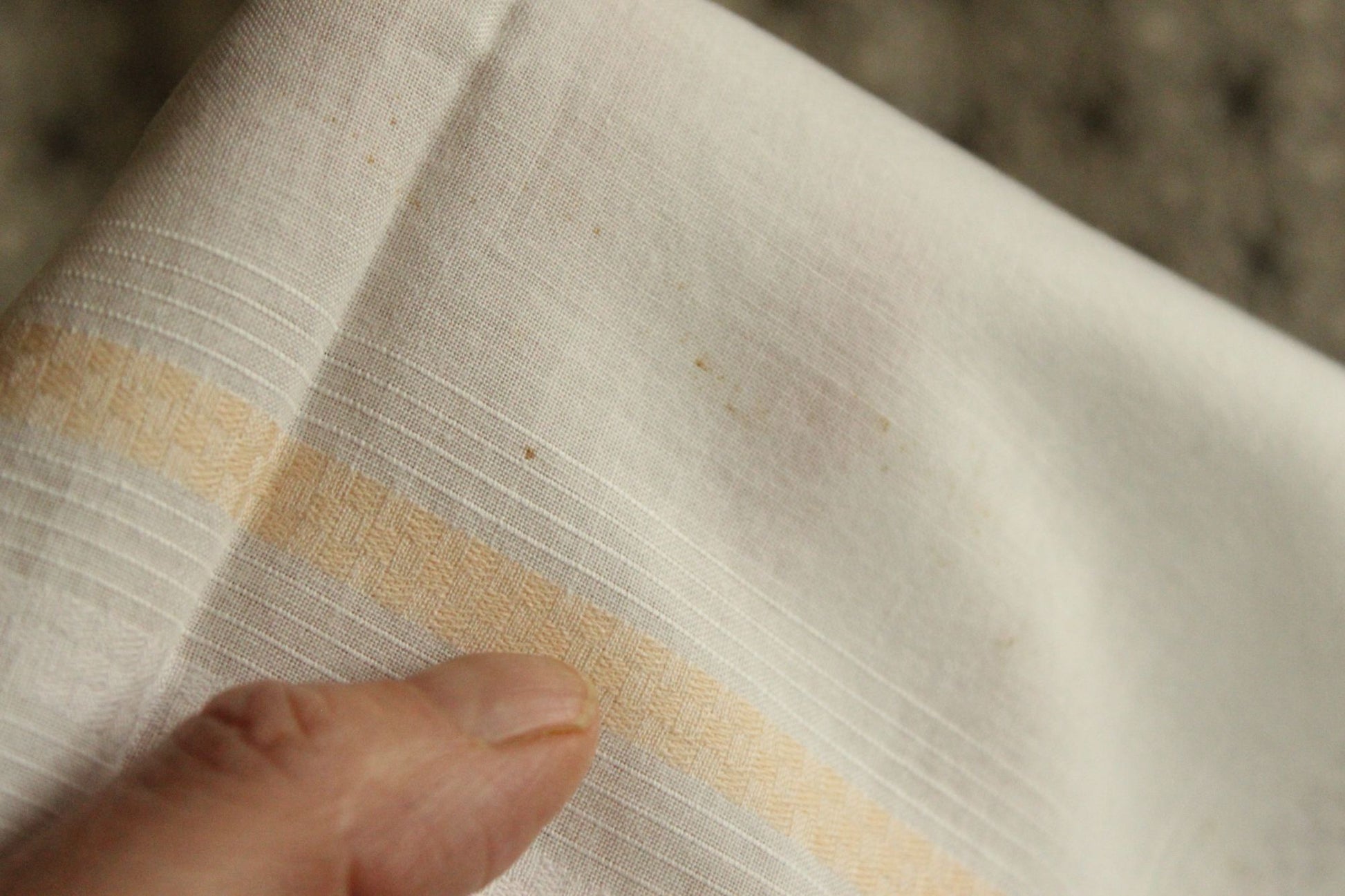 Vintage White Hanky With Pastel Stripes