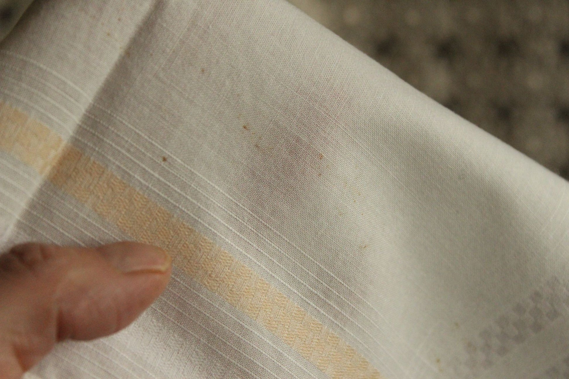 Vintage White Hanky With Pastel Stripes