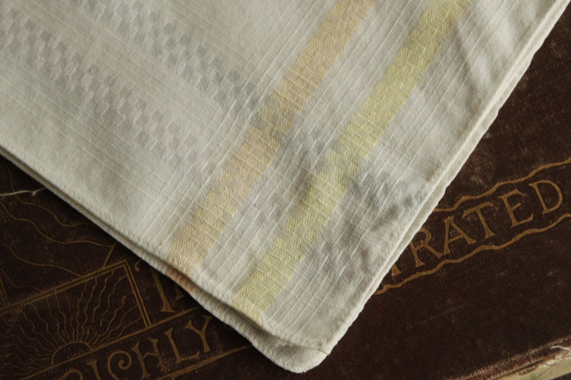 Vintage White Hanky With Pastel Stripes