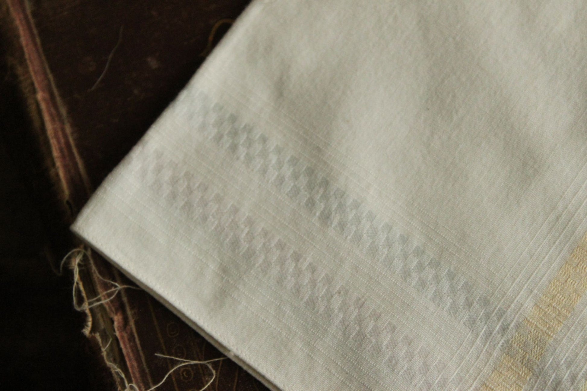 Vintage White Hanky With Pastel Stripes