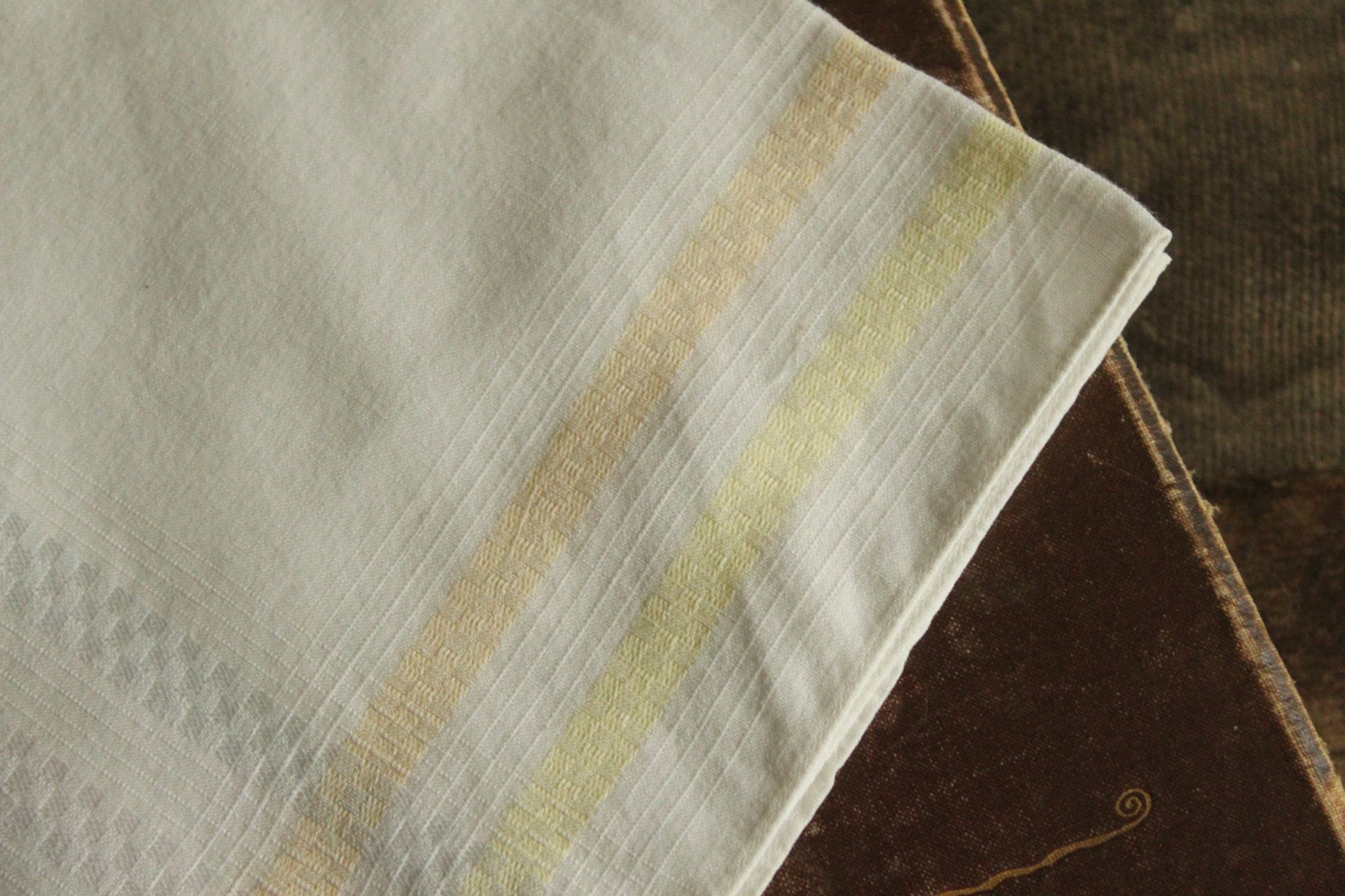 Vintage White Hanky With Pastel Stripes