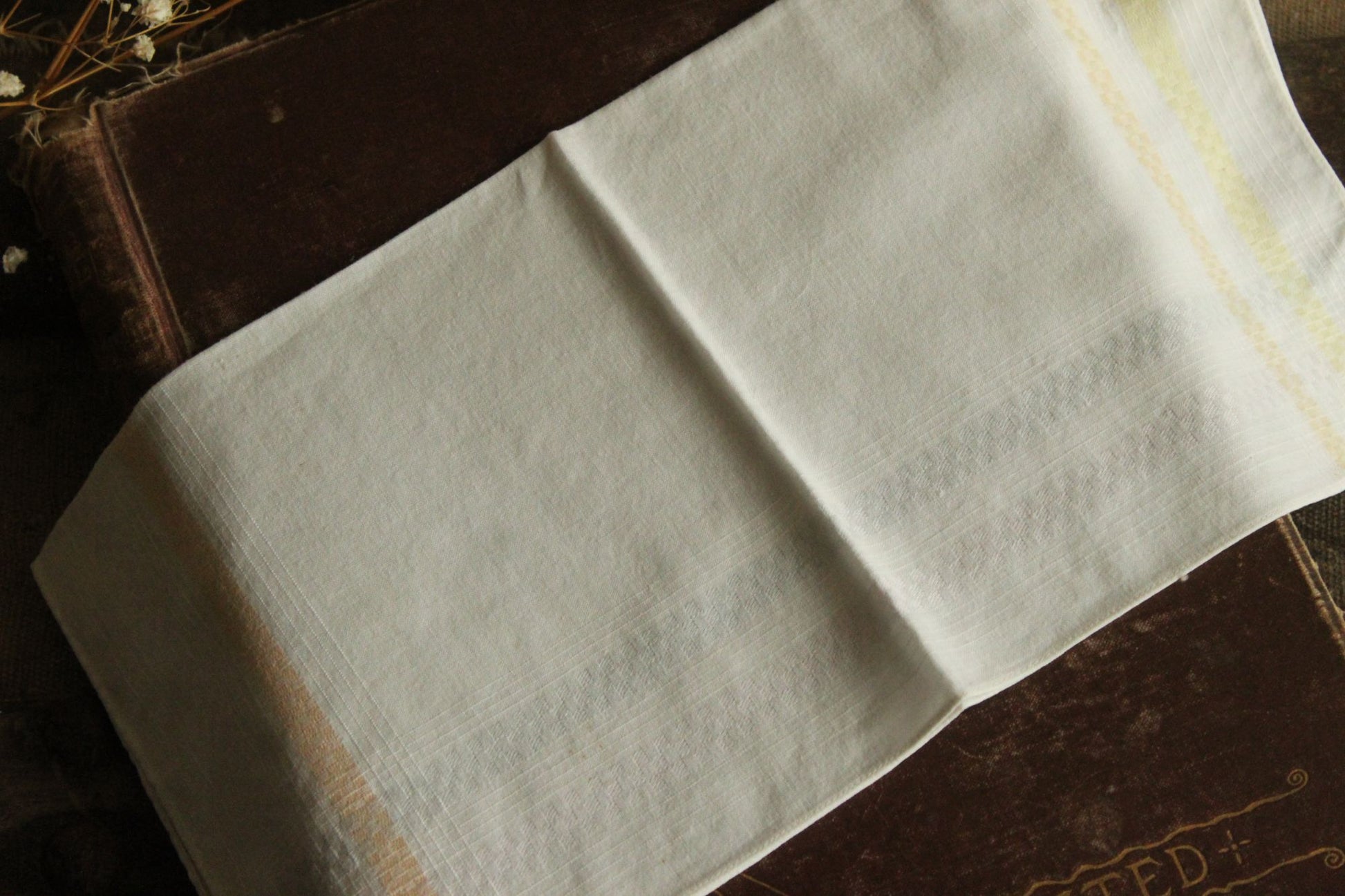 Vintage White Hanky With Pastel Stripes