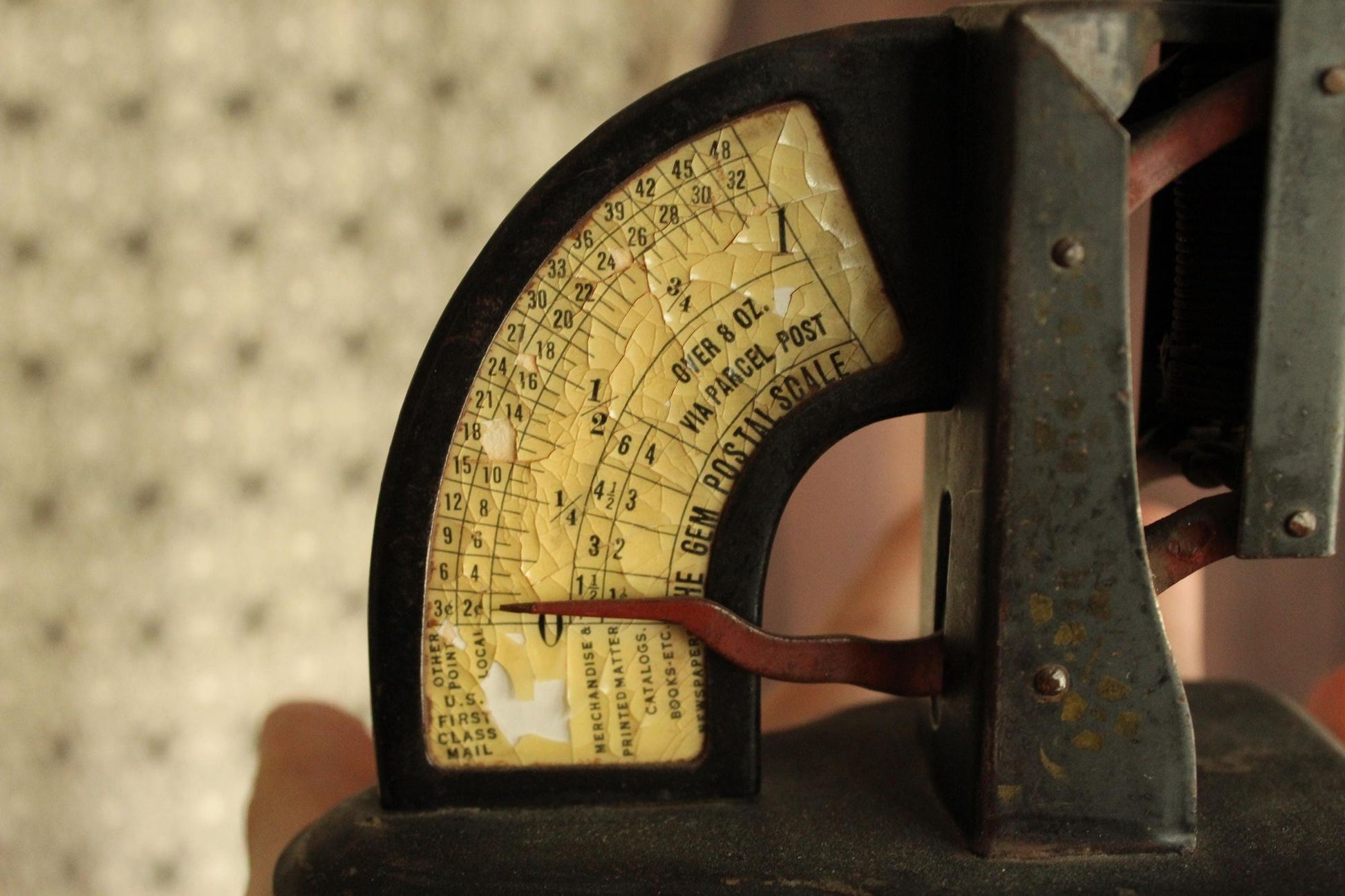 Vintage 1910s Triner Gem Postal Scale WW1 Painted Black, Rare Dual Rates