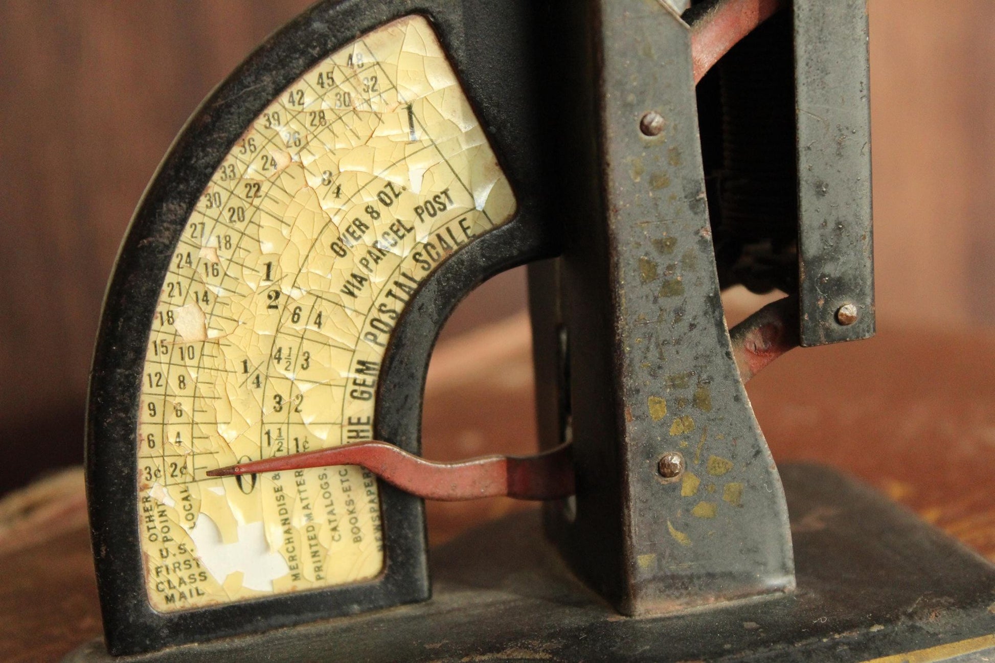 Vintage 1910s Triner Gem Postal Scale WW1 Painted Black, Rare Dual Rates