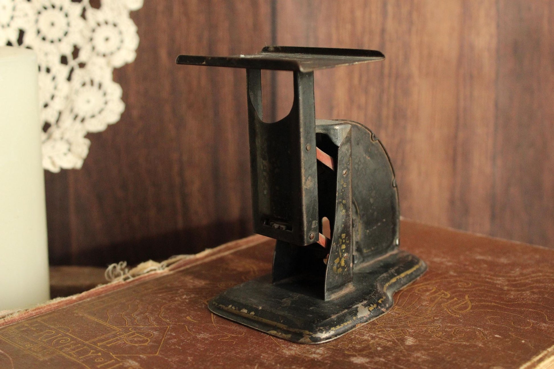 Vintage 1910s Triner Gem Postal Scale WW1 Painted Black, Rare Dual Rates