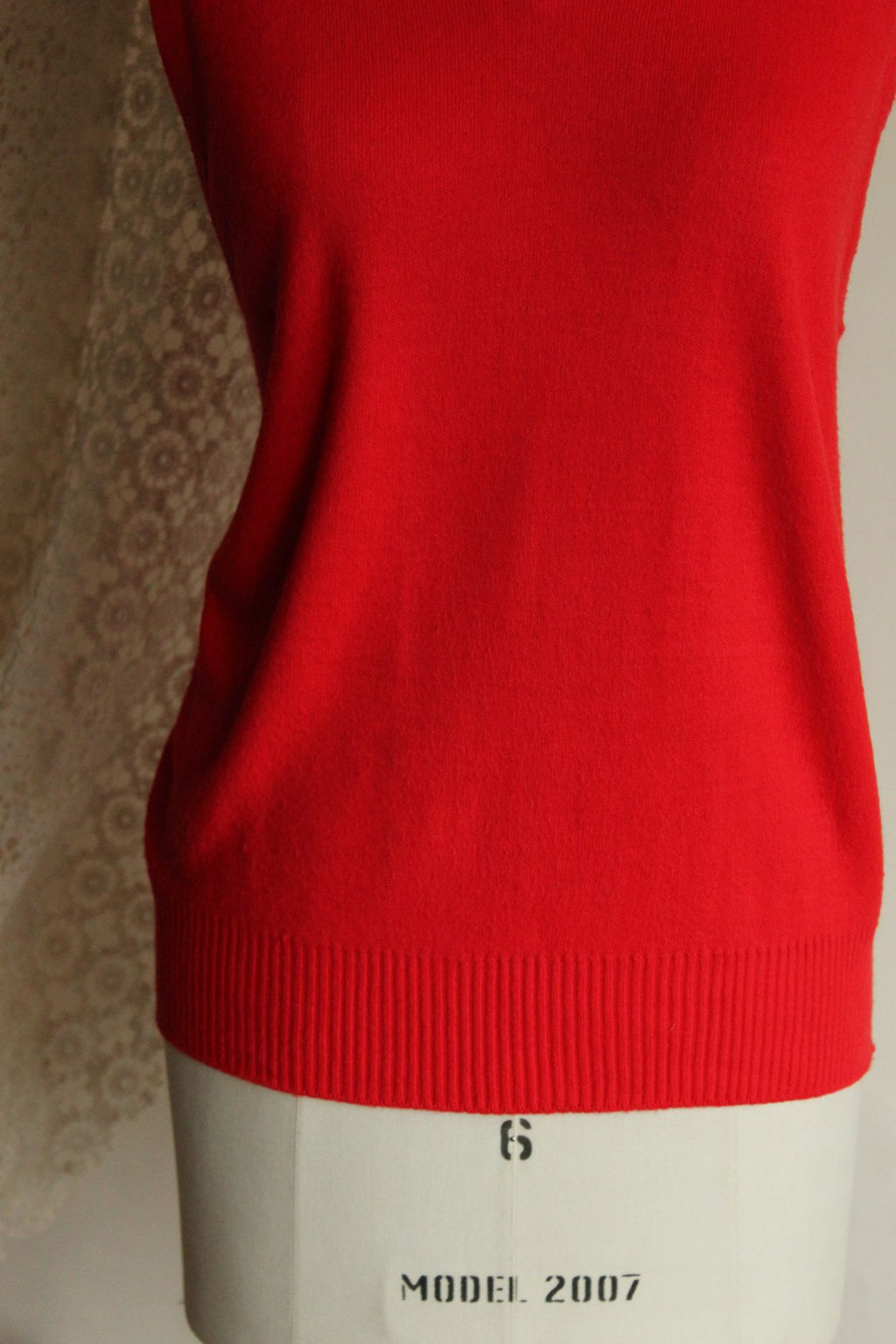 Vintage 1950s Marston's Red Orlon V Neck Sweater Vest