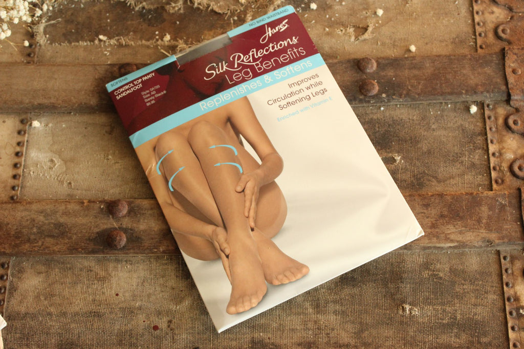 Vintage 1990s 2000s Pantyhose, New Hanes Barely Black, Size A-B